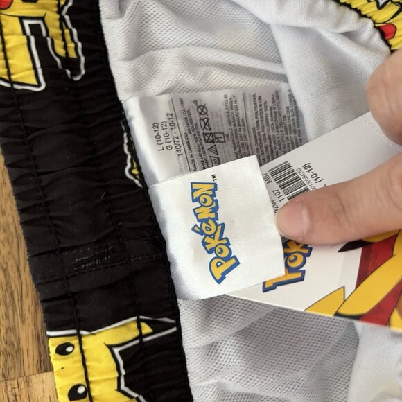 Pokemon Swim Trunks Shorts Boy Size Large 10-12 Pikachu Vacation Pool Beach NWT - Picture 4 of 9